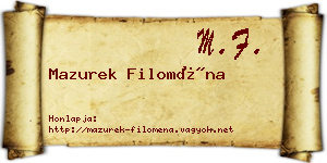Mazurek Filoména névjegykártya